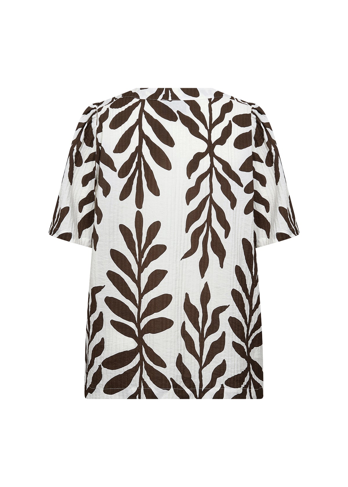 ryggen af mønstret bluse med korte ærmer Wasabi WA-MARTA 3 Bluse Hot Fudge Combi