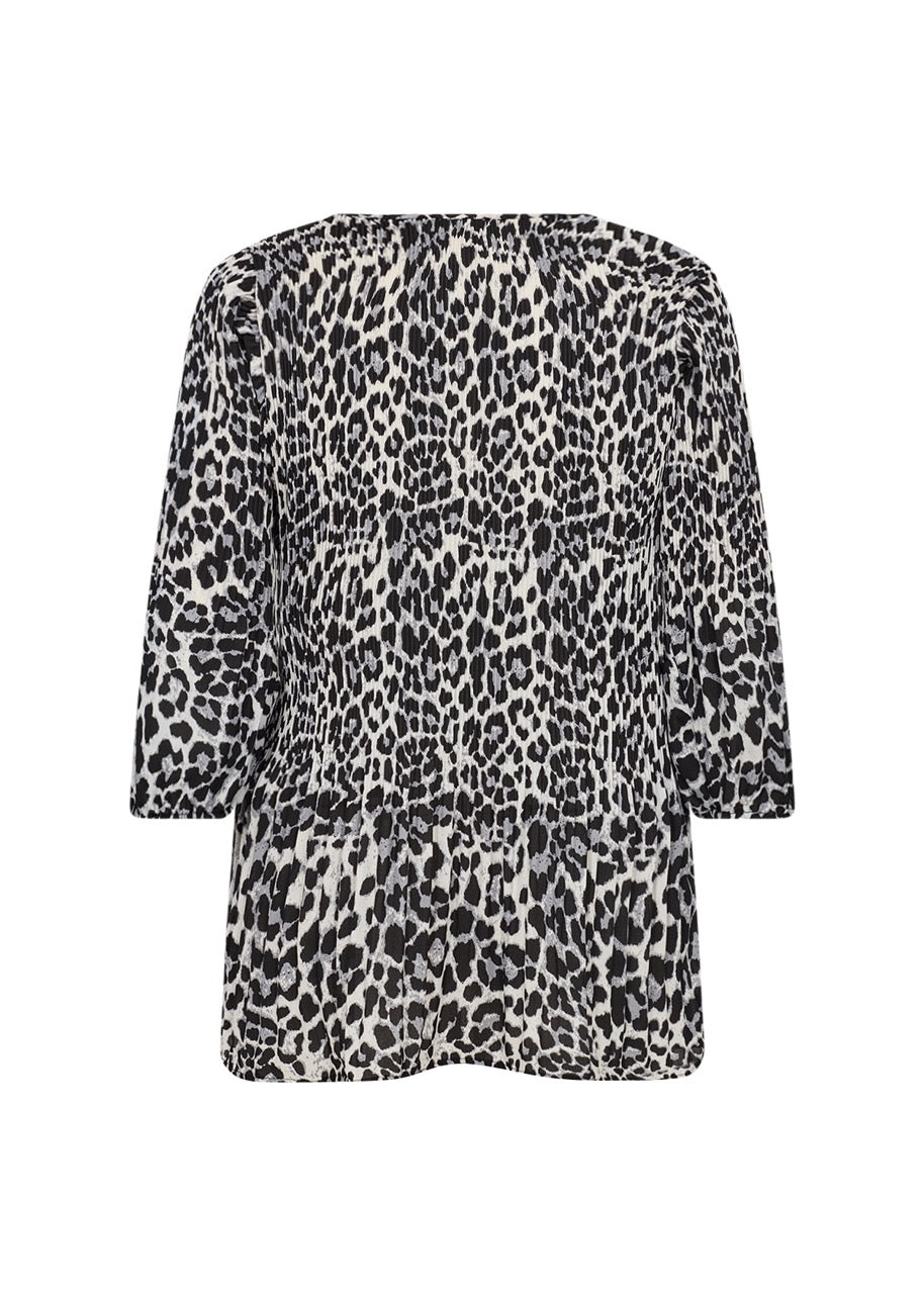 leo bluse sort hvid 3/4 ærmer. Wasabi 9999C BLACK COMBI BLOUSE-W WA-VANJA 1