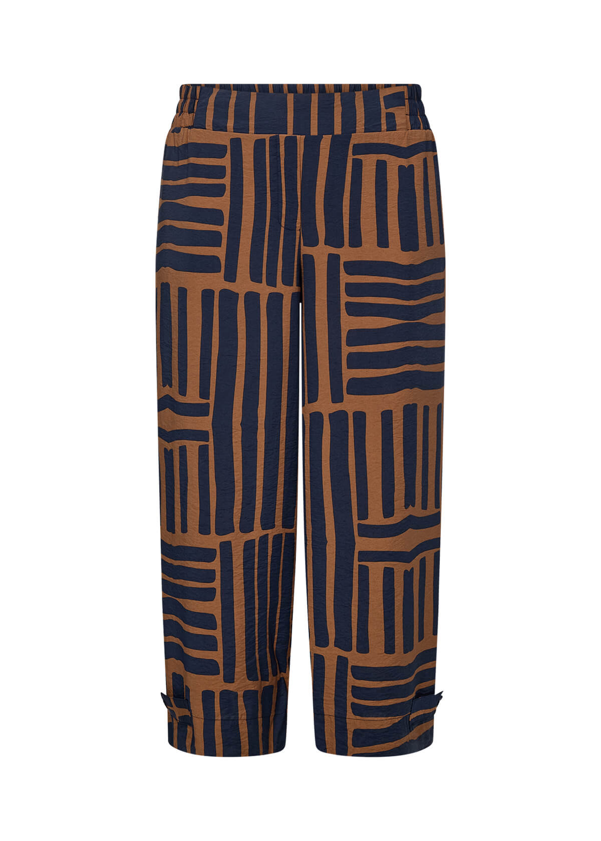 mønstrede bukser i navy blå og brun. Wasabi WA-SKY 3 Bukser Navy Blazer Combi