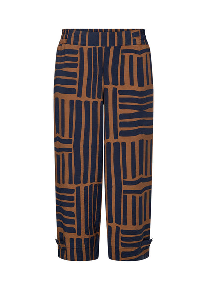 mønstrede bukser i navy blå og brun. Wasabi WA-SKY 3 Bukser Navy Blazer Combi