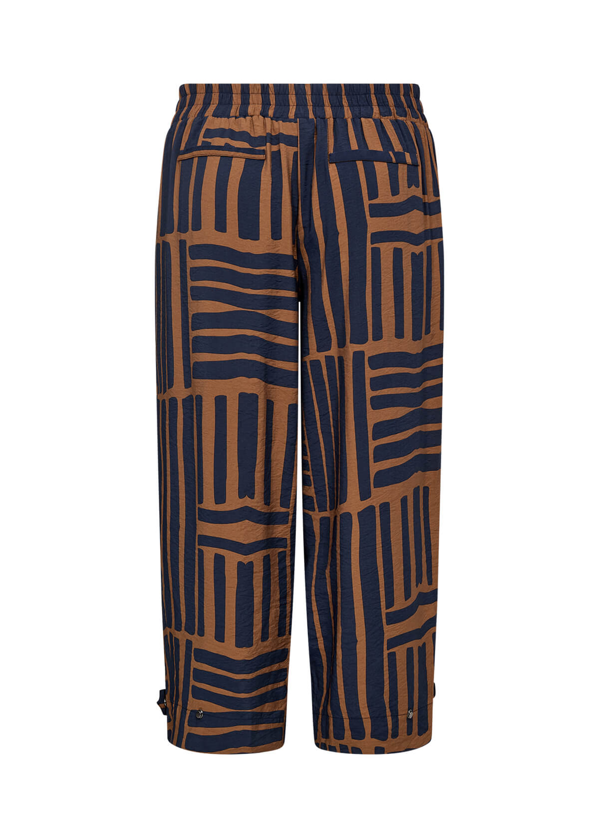 bagpå mønstrede bukser i navy blå og brun. Wasabi WA-SKY 3 Bukser Navy Blazer Combi