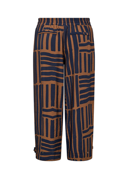 bagpå mønstrede bukser i navy blå og brun. Wasabi WA-SKY 3 Bukser Navy Blazer Combi