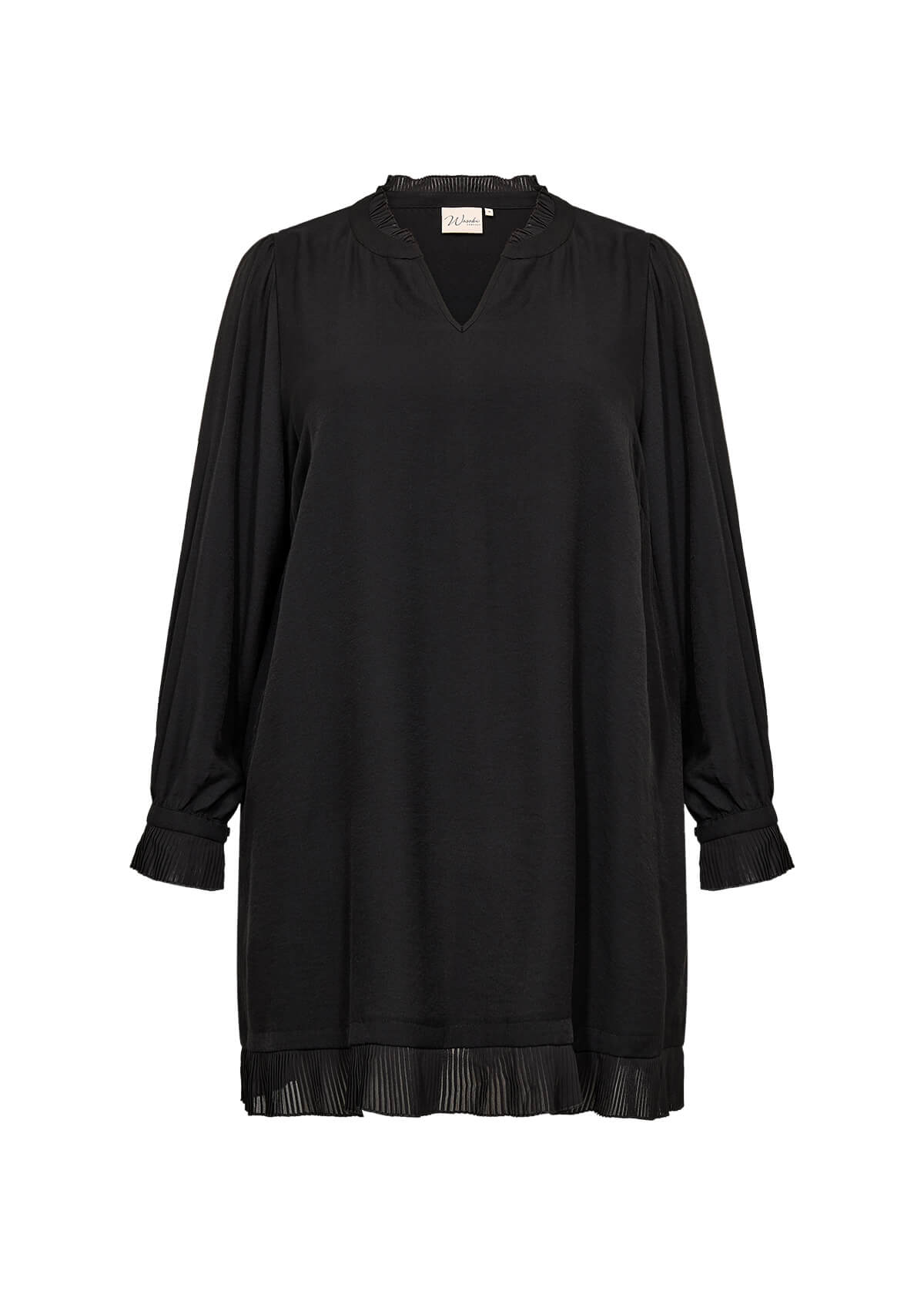 sort tunika med flæsedetaljer Wasabi WA-SAFIA 3 Tunika Black