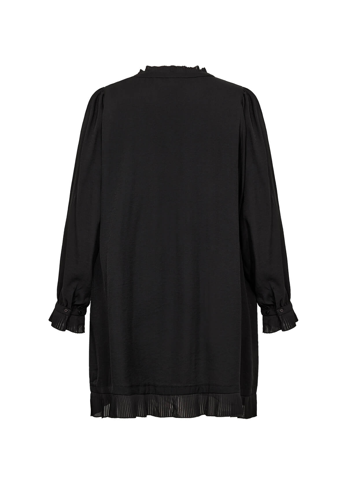 ryggen af sort tunika med flæsedetaljer Wasabi WA-SAFIA 3 Tunika Black