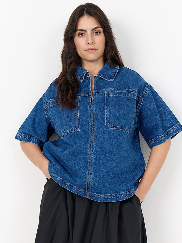 WASABI  wa-caia 12 bluse Medium Blue Denim