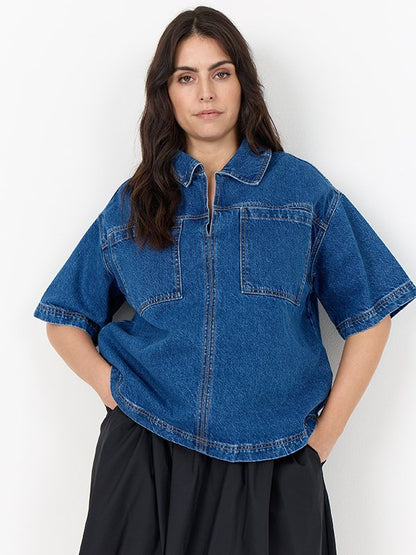WASABI  wa-caia 12 bluse Medium Blue Denim