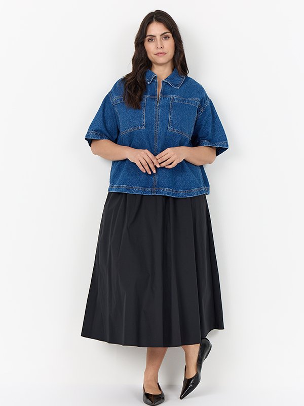 WASABI  wa-caia 12 bluse Medium Blue Denim