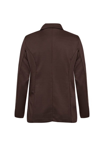 ryggen af klassisk brun blazer med to knapper foran. Wasabi WA-SINA 1 Blazer Hot Fudge