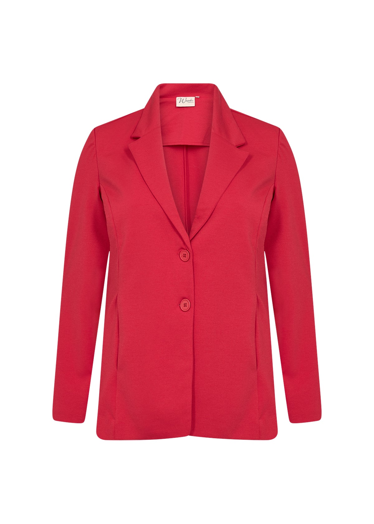 plussize klassisk rød blazer med to knapper foran. Wasabi WA-SINA 1 LIPSTICK