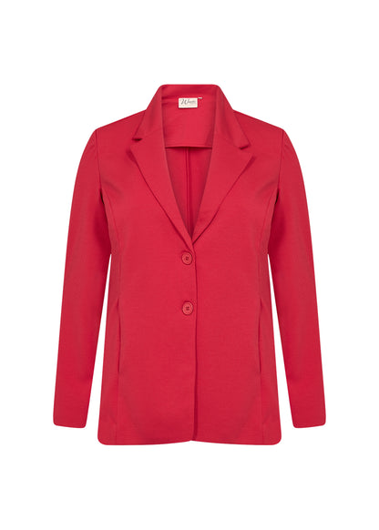 plussize klassisk rød blazer med to knapper foran. Wasabi WA-SINA 1 LIPSTICK