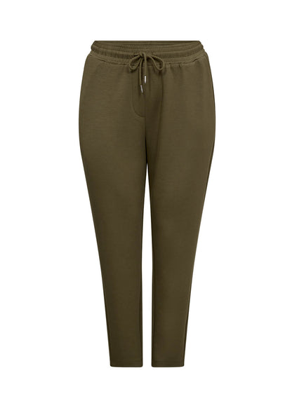 oliven grønne bukser med elastik i taljen. Wasabi WA-SABINA 31 Bukser Misty Olive