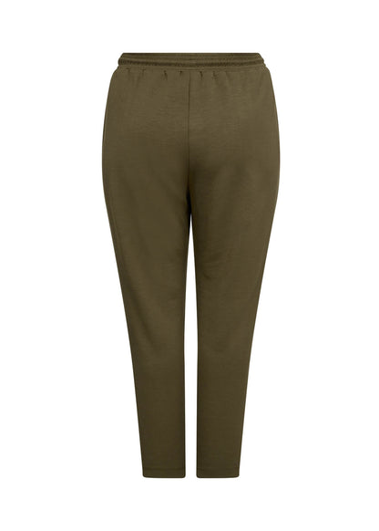 bagpå oliven grønne bukser med elastik i taljen. Wasabi WA-SABINA 31 Bukser Misty Olive