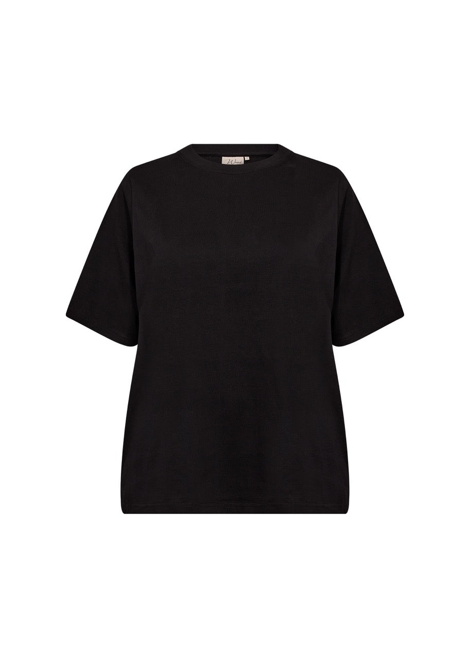 sort kortærmet t-shirt ed rund hals Wasabi 9999 BLACK T-SHIRT JE WA-VERONA 1