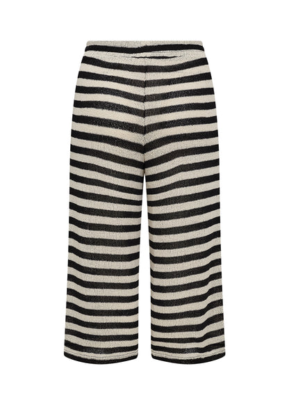 bagsiden af afslappede stribet bukser Wasabi WA-MEGAN 3 Bukser Black Combi