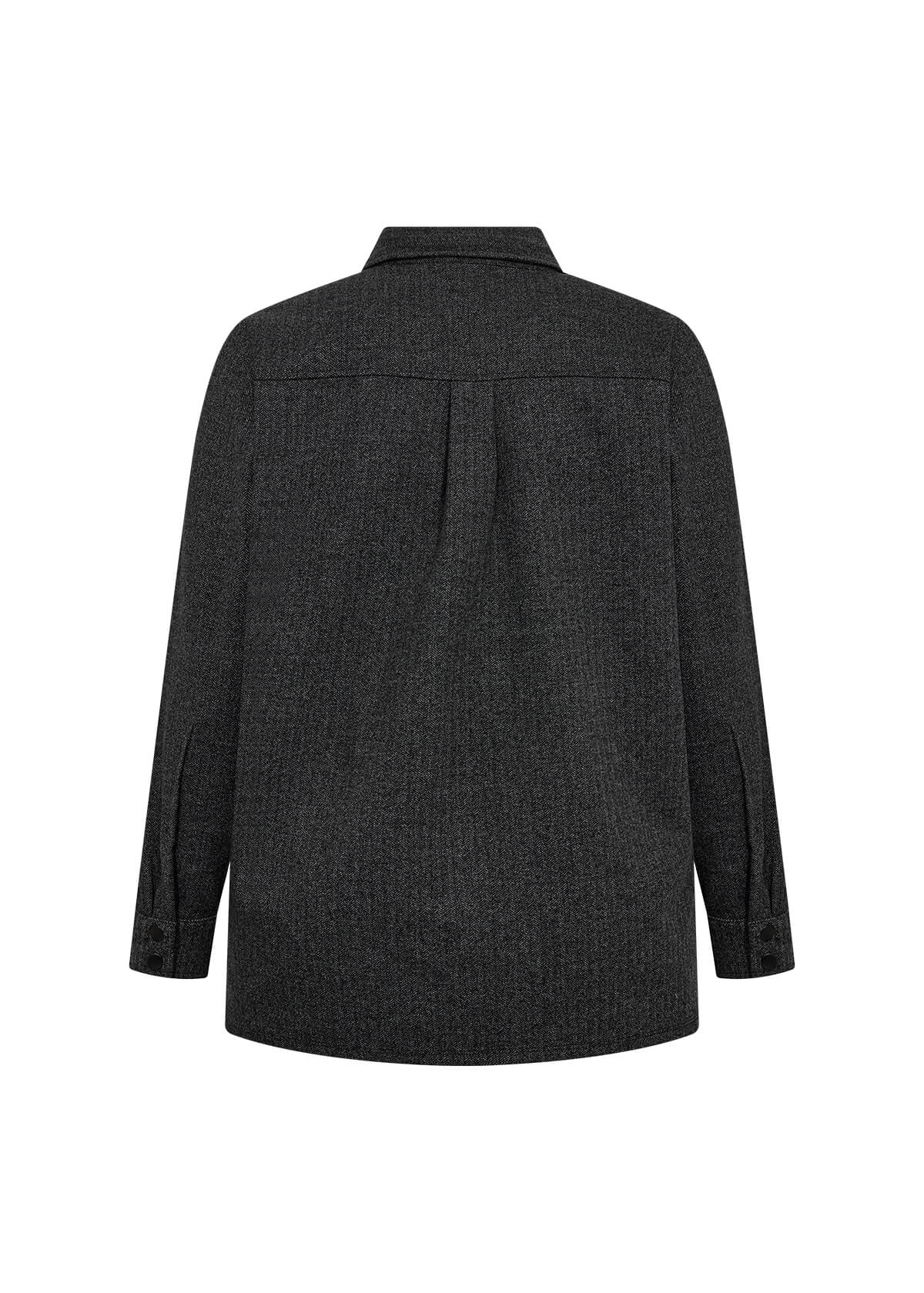 læg på ryggen af mørkegrå skjorte med diskrete striber. Wasabi WA-NOIDA 4 Skjorte Dark Earth Melange Comb