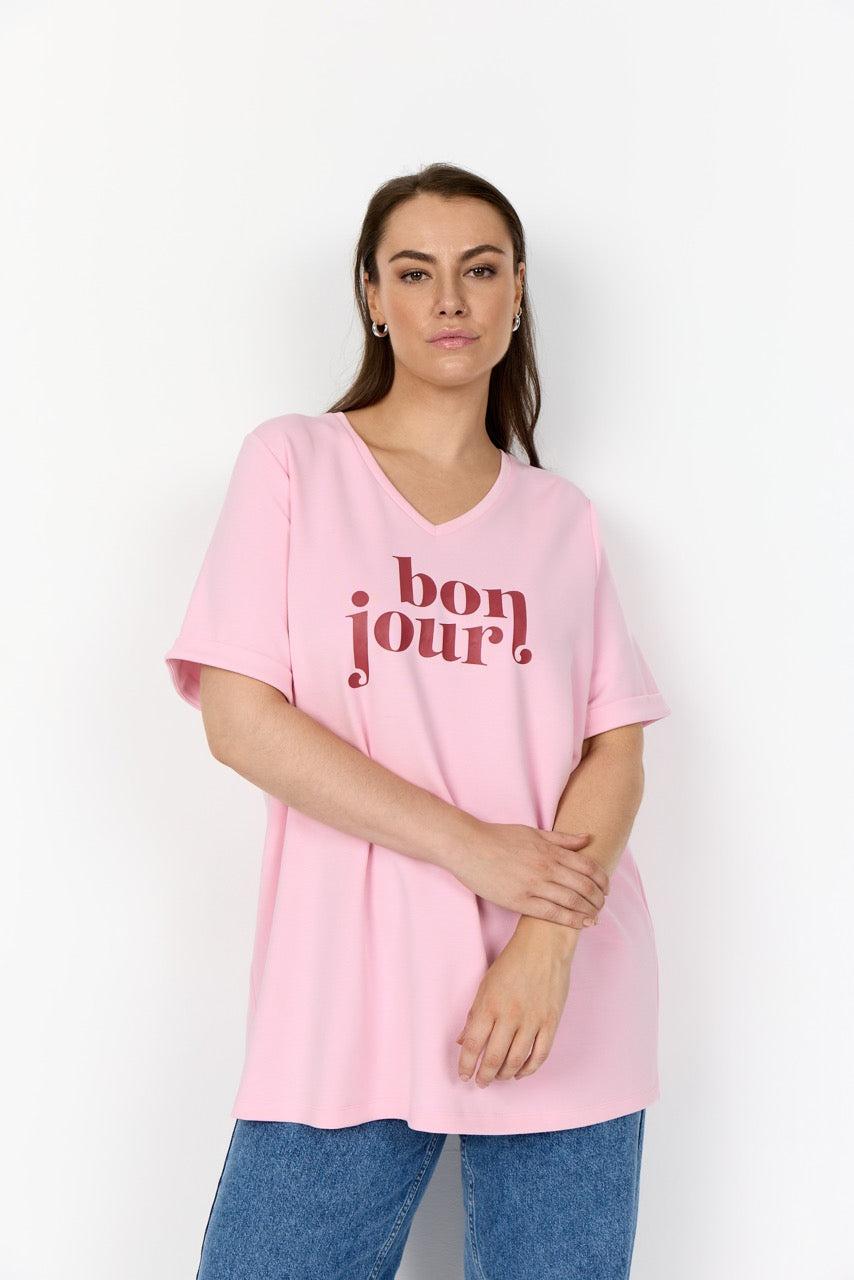 kortærmet lyserød t-shirt Wasabi WA-SABINA 71 T-shirt Rose