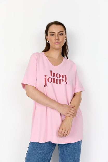 kortærmet lyserød t-shirt Wasabi WA-SABINA 71 T-shirt Rose