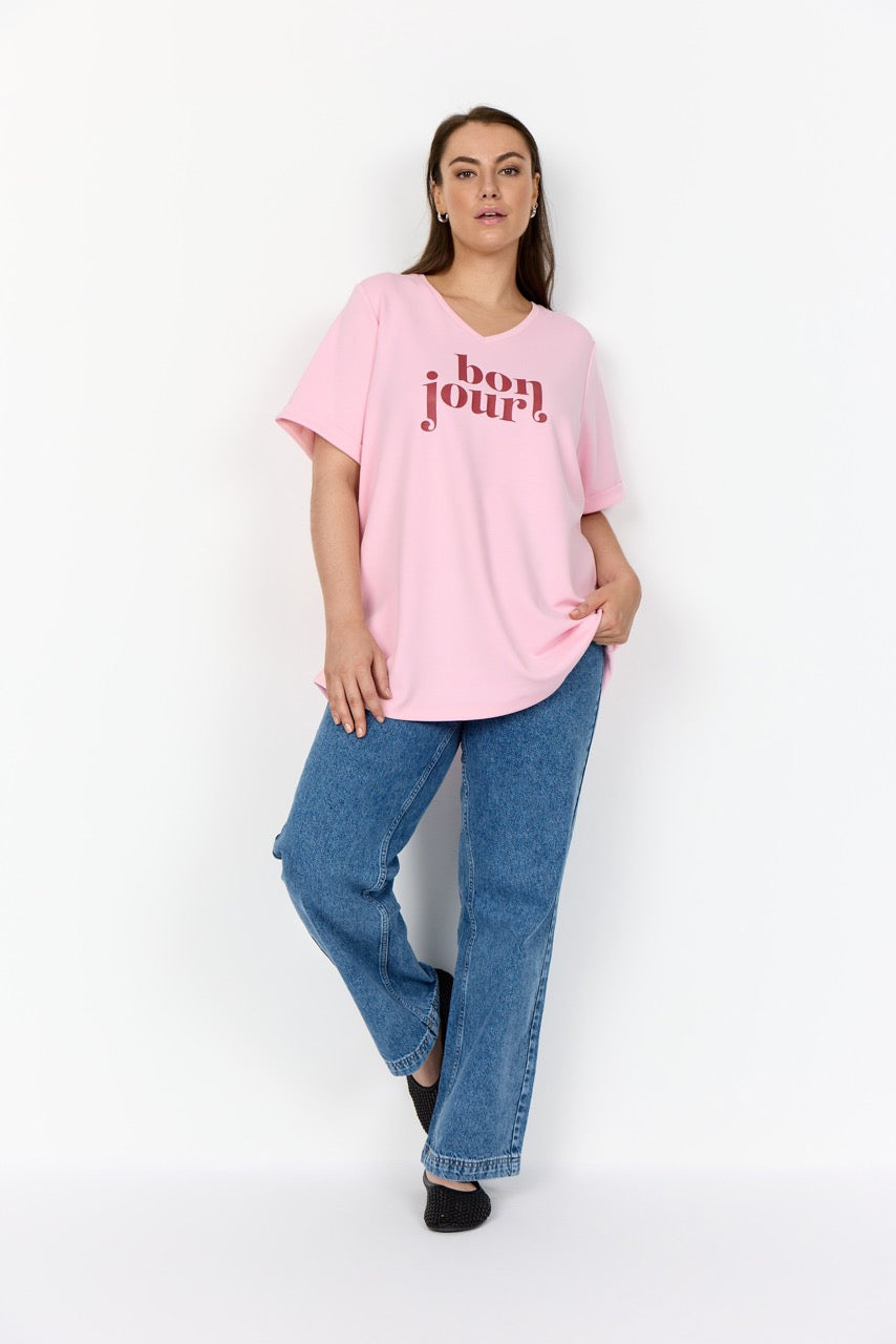 kortærmet lyserød t-shirt Wasabi WA-SABINA 71 T-shirt Rose
