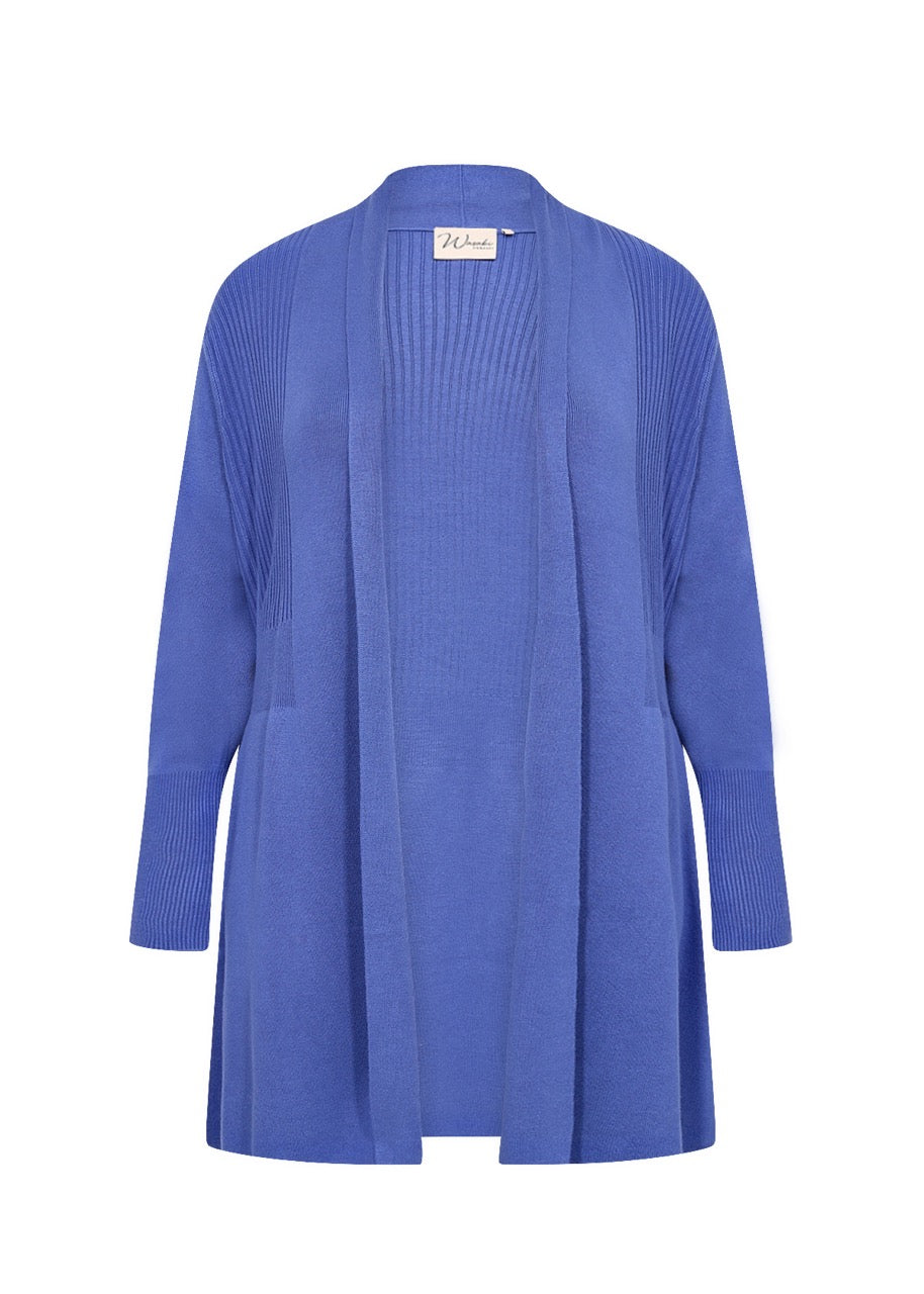 lang blå cardigan pause size åben front. Wasabi 6422 AMPARO BLUE CARDIGAN-K WA-SAMANDA 2
