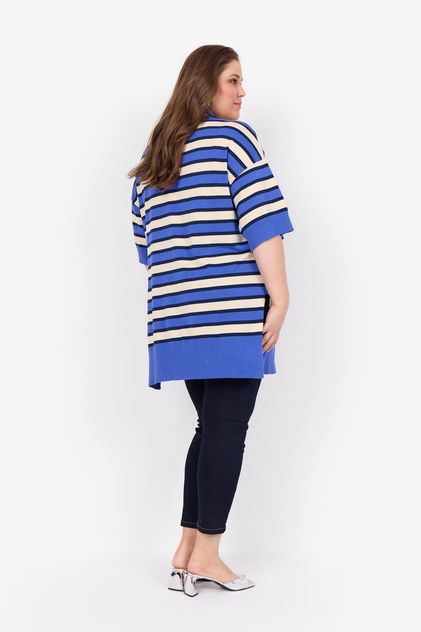 Wasabi Blue Pullover WA-SAMANDA STRIPE 2 stribet strik