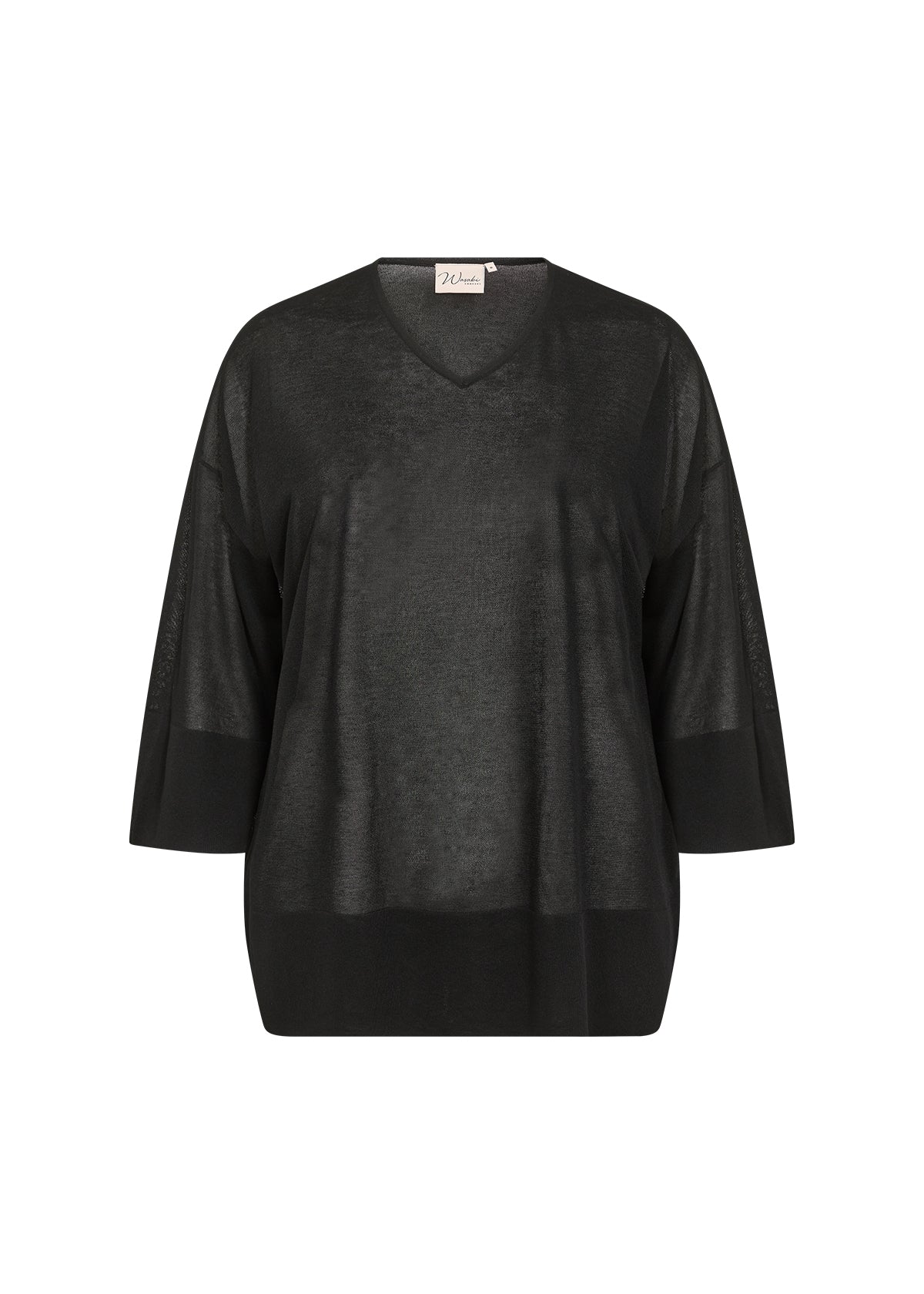 sort bluse med 3/4 ærmer og en afslappet pasform. Wasabi WA-MARIN 1 Bluse Black
