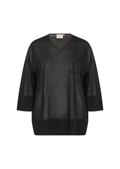 sort bluse med 3/4 ærmer og en afslappet pasform. Wasabi WA-MARIN 1 Bluse Black