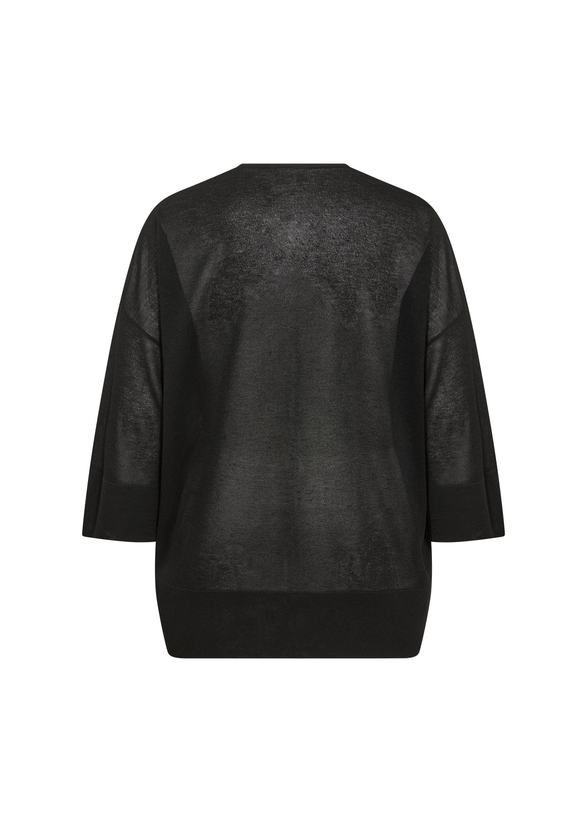 ryggen af sort bluse med 3/4 ærmer og en afslappet pasform. Wasabi WA-MARIN 1 Bluse Black