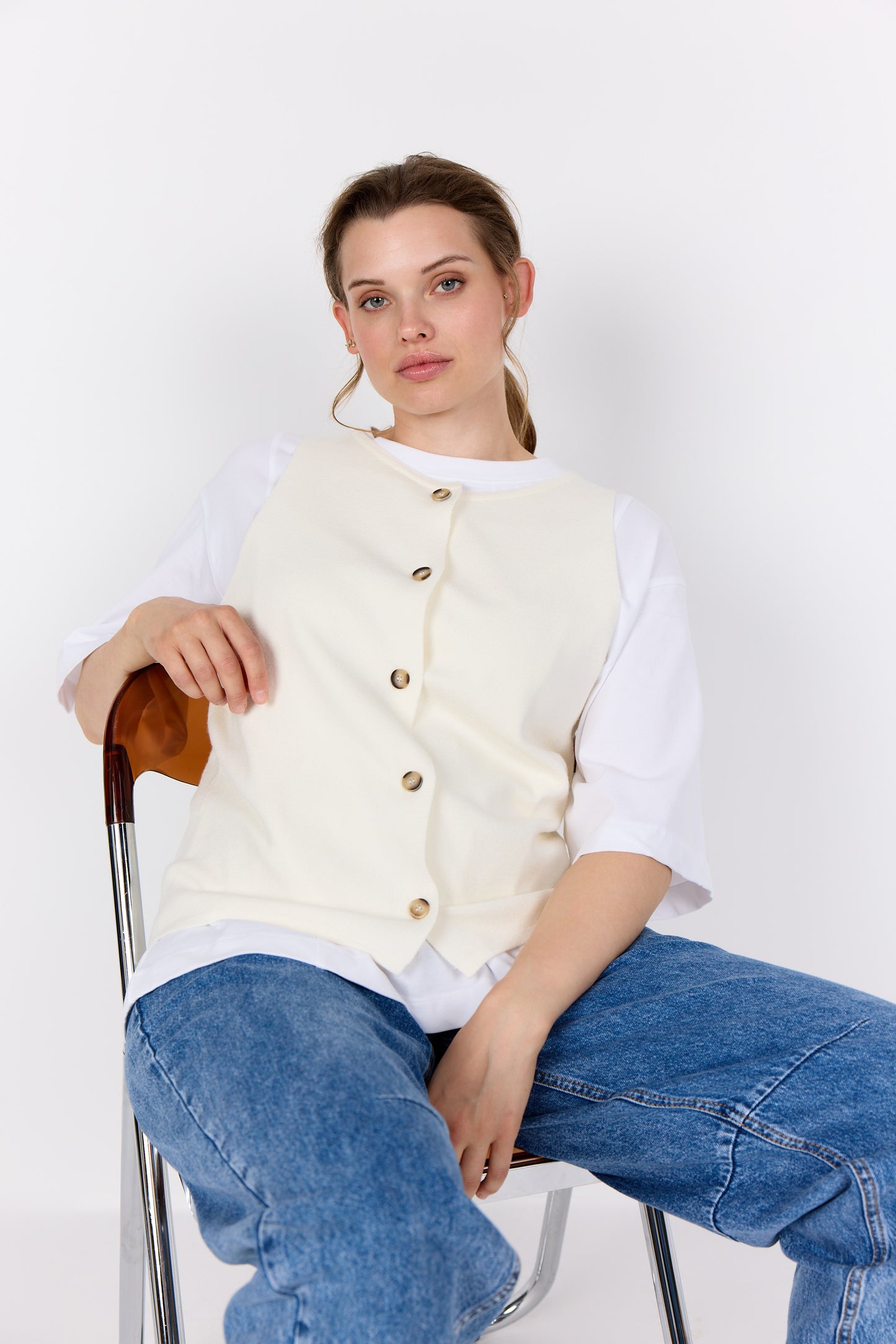 Wasabi Concept - WAISTCOAT - WA-SIKKA 5 - OFF-WHITE