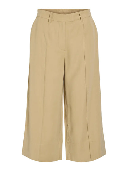 VIWINNIE IDA HW WIDE CULOTTE PANTS - Travertine