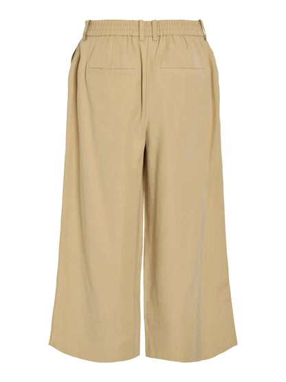 VIWINNIE IDA HW WIDE CULOTTE PANTS - Travertine