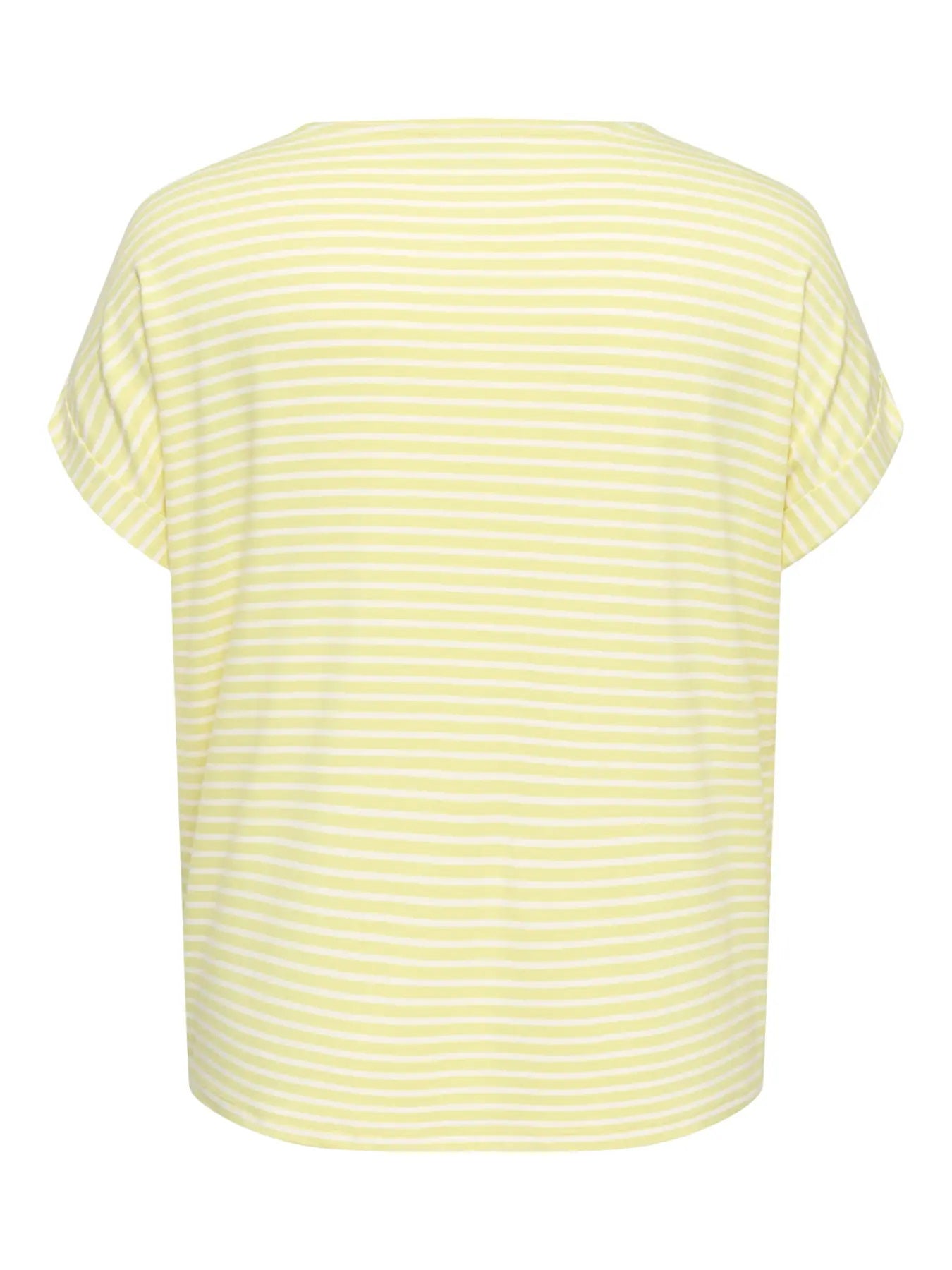 STRIPE S/S JRS NONLY Carmakoma CARMOSTER O-NECK TOPOOS | Pineapple Slice CLOUD  DANCER
