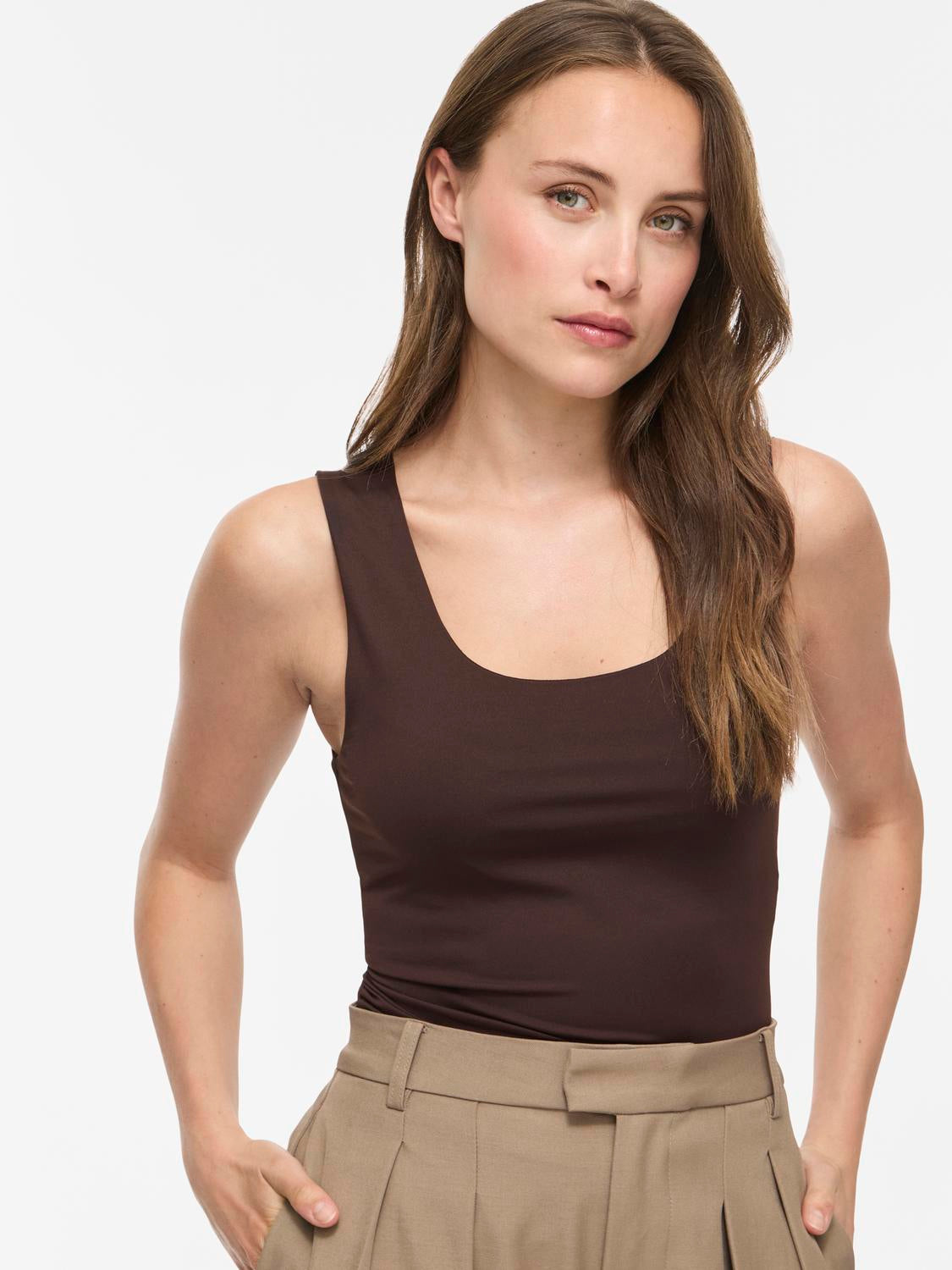 Vila - Vikenza - Tanktop - Coffee Bean