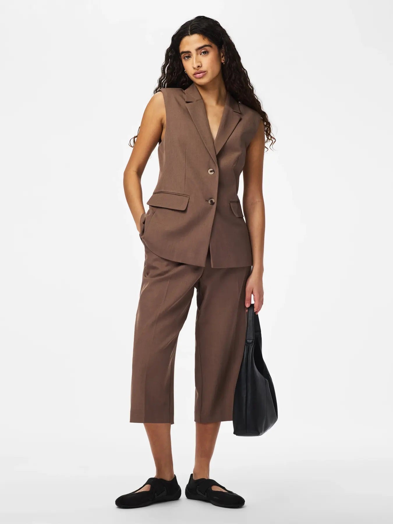 Pieces PCBLOSSOM SL BLAZER VEST - Coffee Quartz