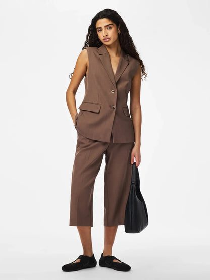 Pieces PCBLOSSOM SL BLAZER VEST - Coffee Quartz