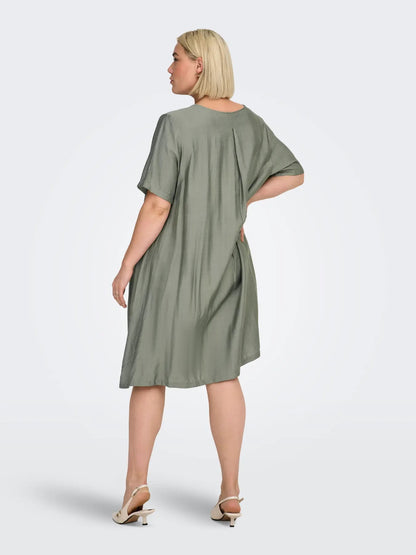 CARJOANNA 2/4 O-NECK POCKET BLK DRESS VN - Mermaid