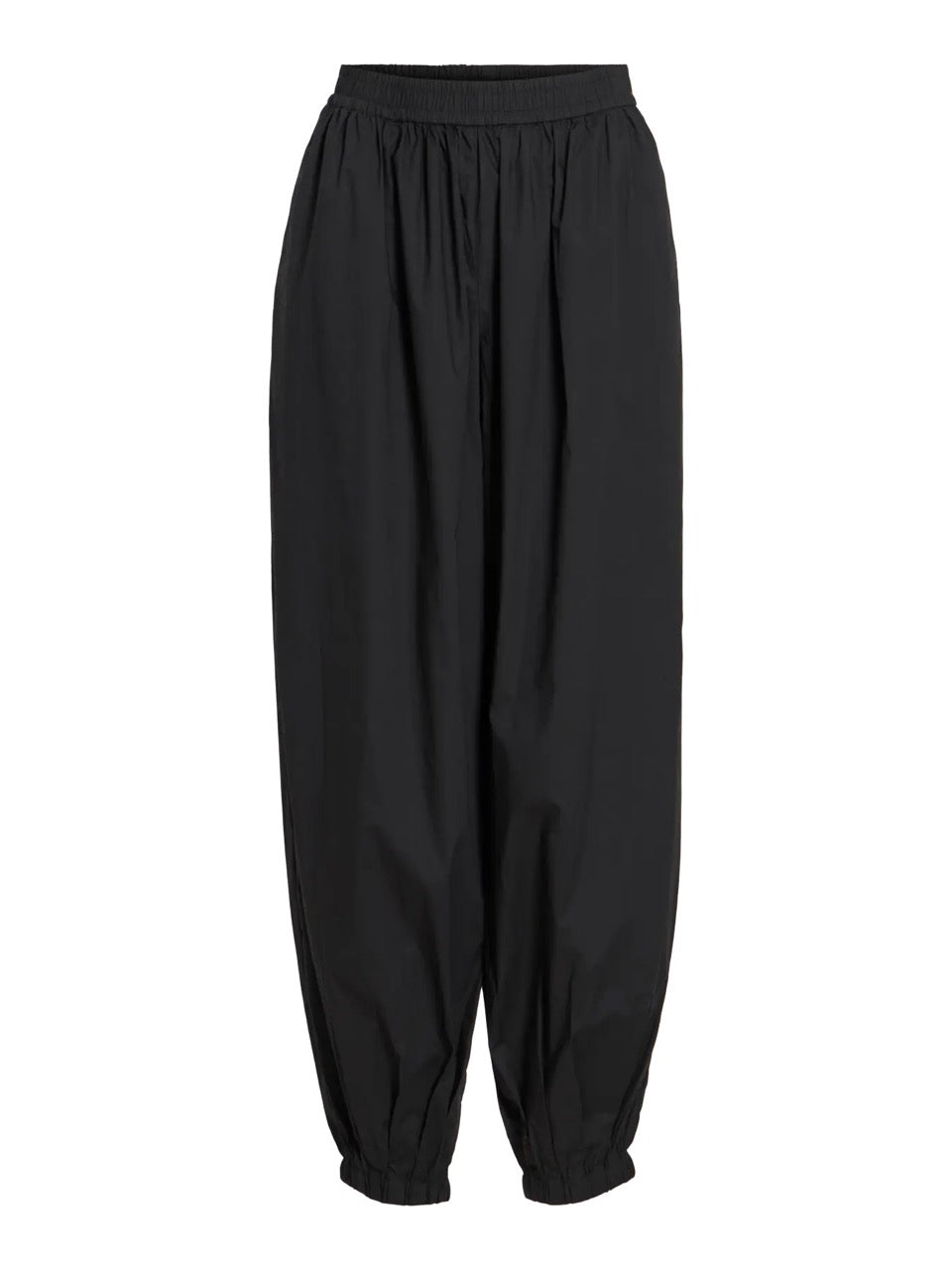 sorte bukser med elastik VILA VIEMILIE Parachute Pants Black