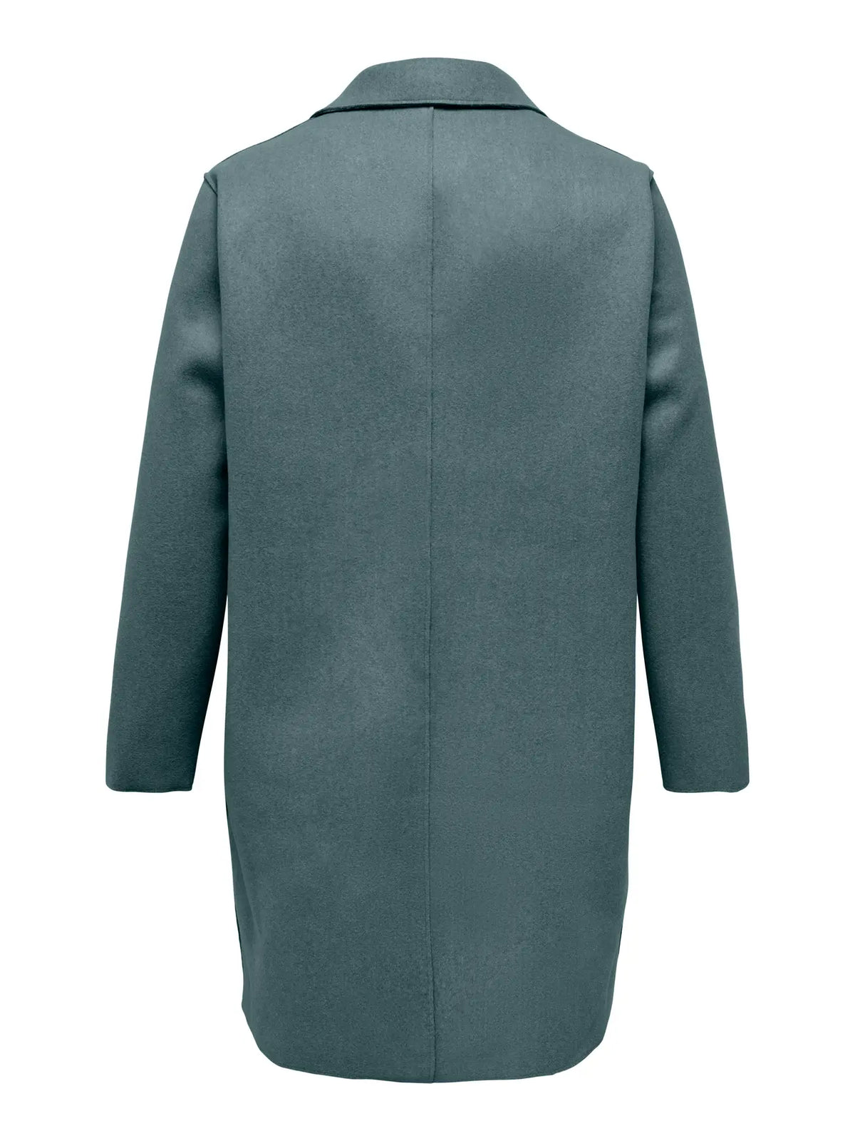 ryggen af lang jakke frakke i grøn nuance ONLY Carmakoma CARCARRIE Coat Balsam Green Melange
