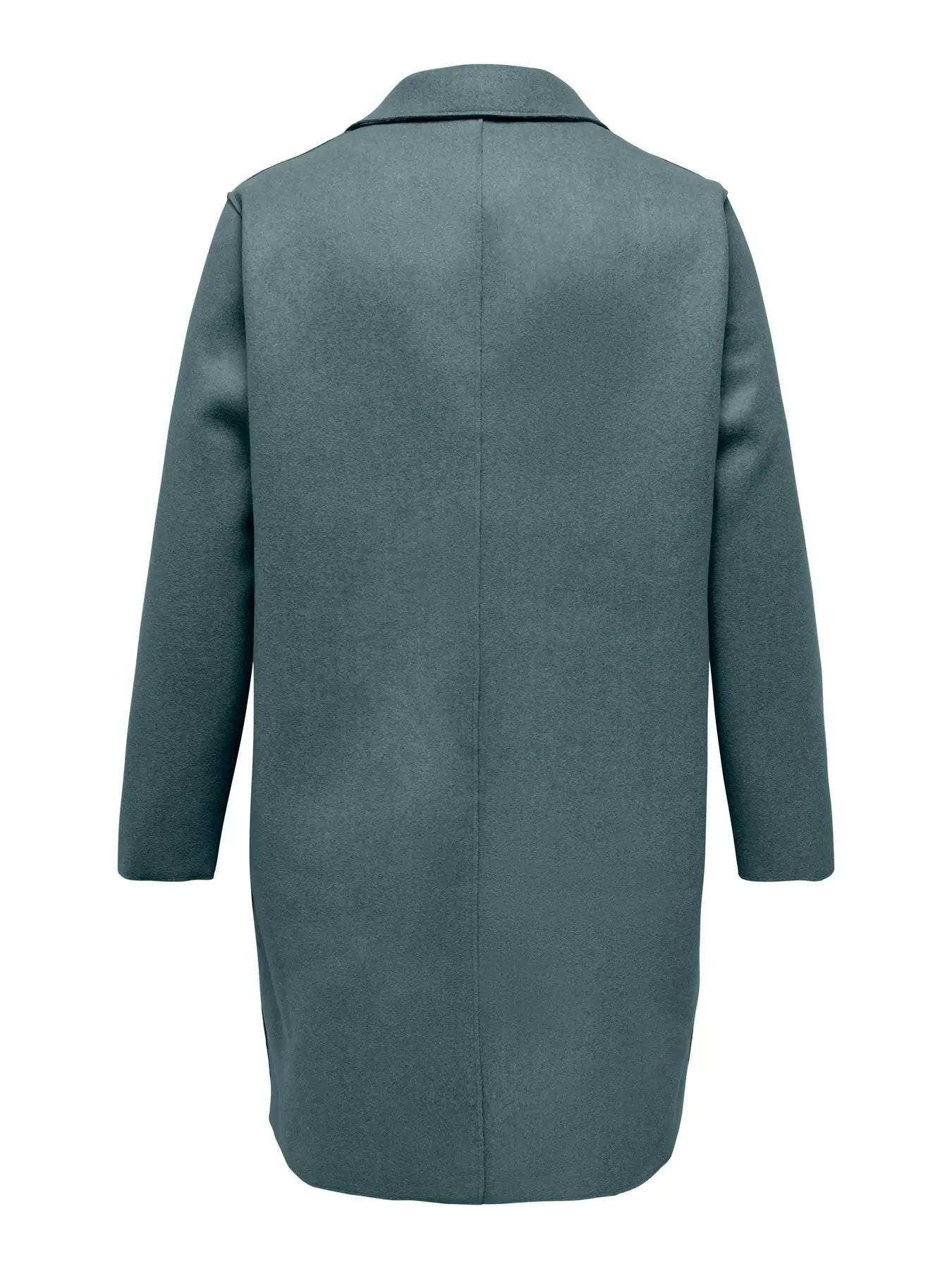 ryggen af lang jakke frakke i grøn nuance ONLY Carmakoma CARCARRIE Coat Balsam Green Melange