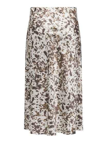 bagpå mønstret satin nederdel med slids i siden. ONLY Carmakoma CARDOMINA Satin Skirt