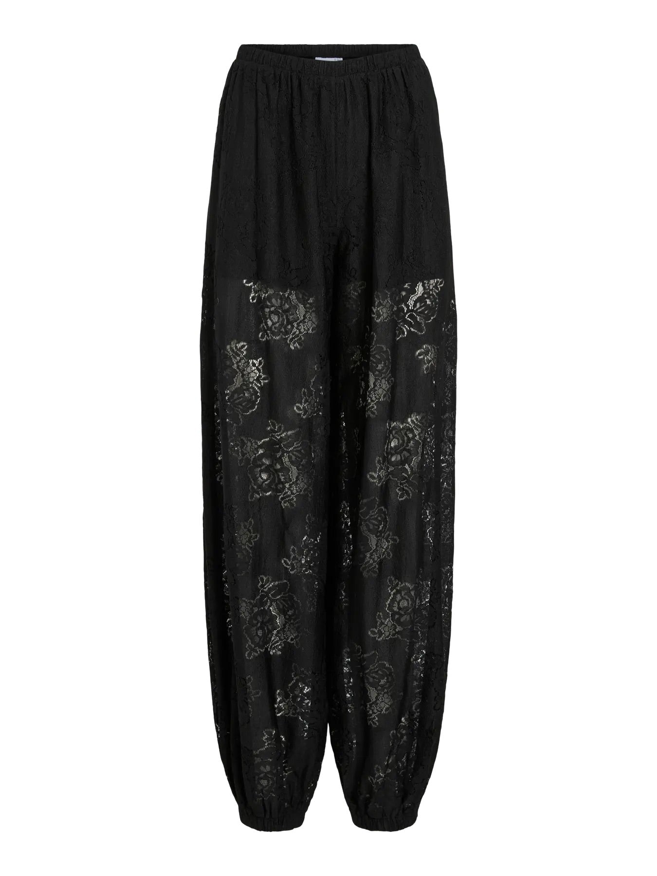 sorte blondebukser VILA VILALA Lace Balloon Pants Black