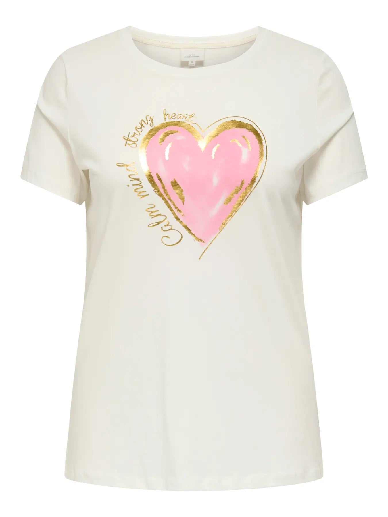 ONLY Carmakoma CARSIMONE T-shirt | Cloud Dancer/ Heart