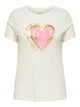 ONLY Carmakoma CARSIMONE T-shirt | Cloud Dancer/ Heart