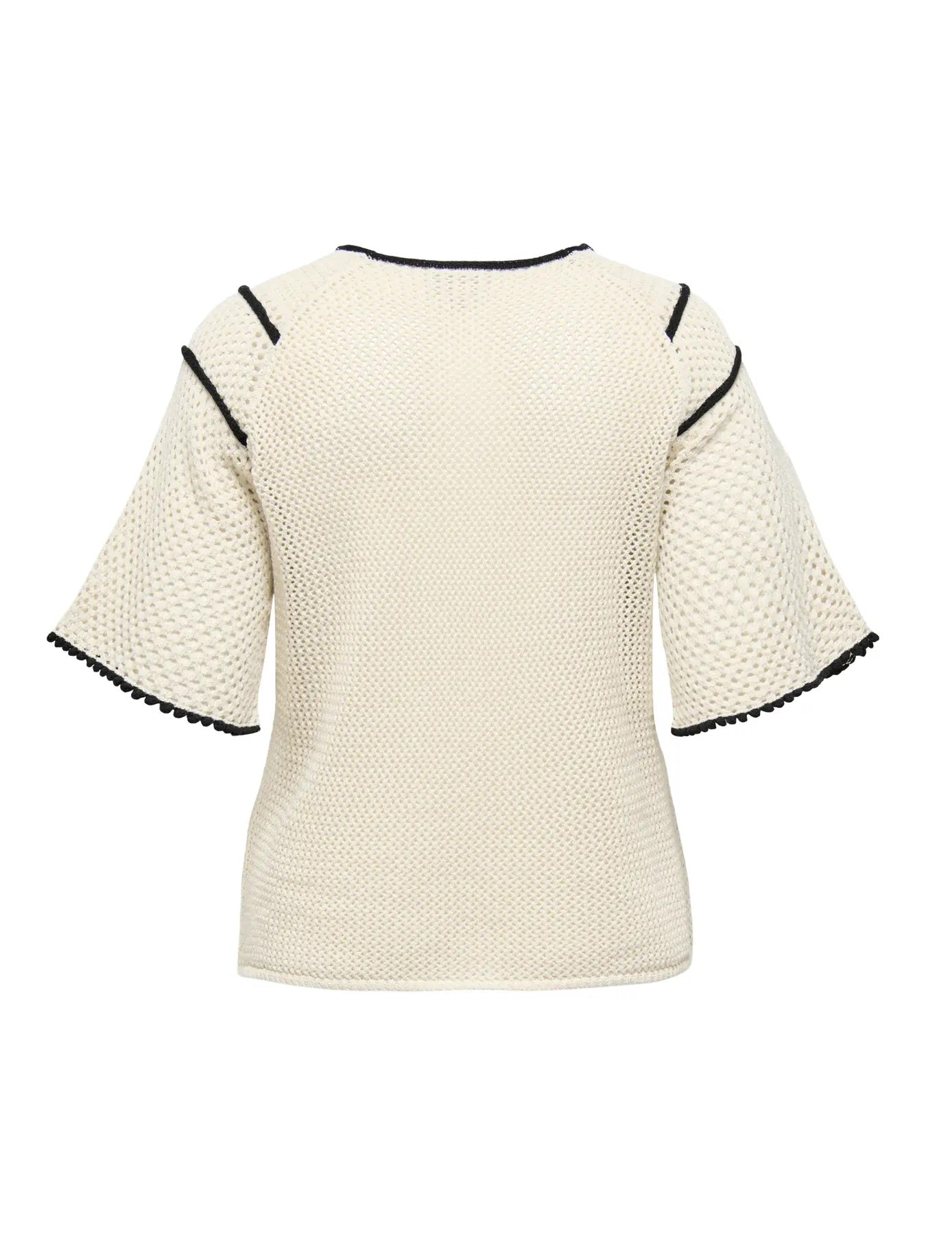 ONLY Carmakoma CARLUCIE LIFE SS V-NECK TOP KNT | Pumice Stone Black