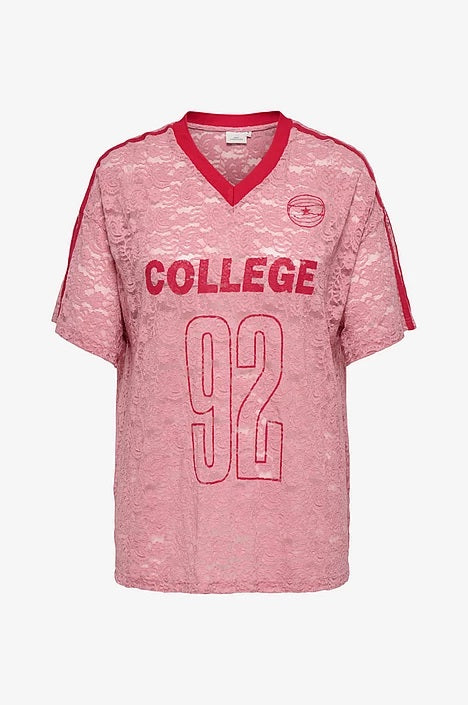ONLY CARMAKOMA CARKIA S/S O-NECK LACE TEE JRS