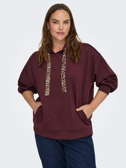 ONLY Carmakoma CARALINA LIFE LEO DETAIL HOOD BOX JRS | Decadent Chocolate Jose leo strings