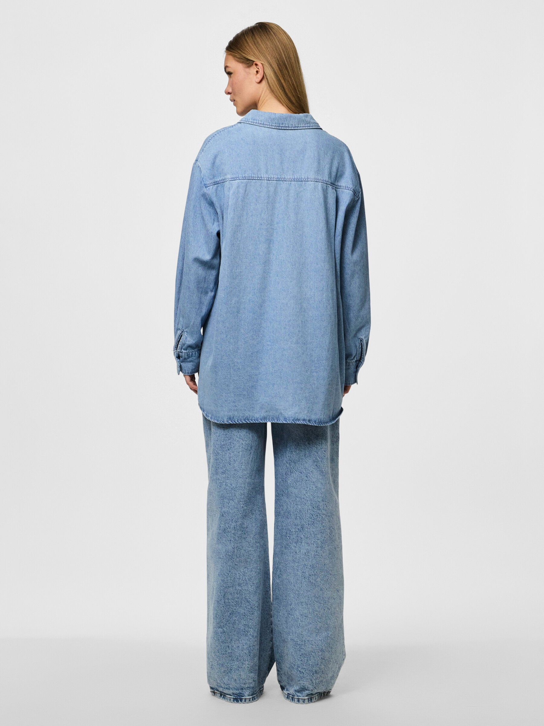 PIECES  PCMAISIE LS DENIM SHIRT NOOS BC | Medium Blue Denim
