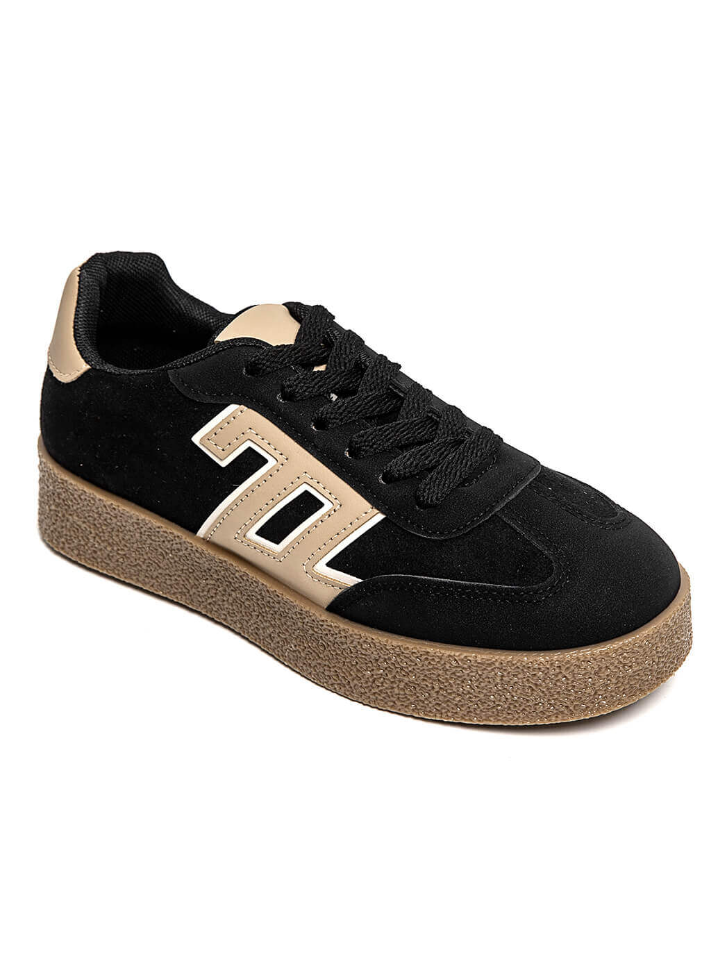 Mind by lene sort sneakers med høj sål  | Sort