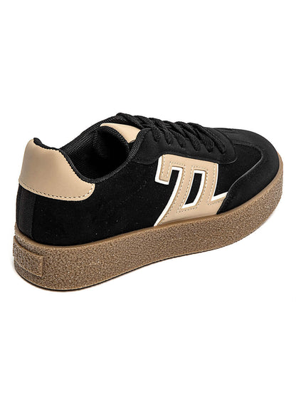 Mind by lene sort sneakers med høj sål  | Sort