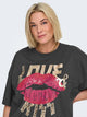 CARKOURTNEY SS O-NECK TEE JRS - Phantom Lips