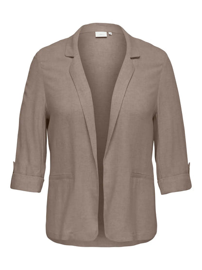 ONLY Carmakoma CARSIESTA 3/4 OPEN LIN BLAZER | Walnut